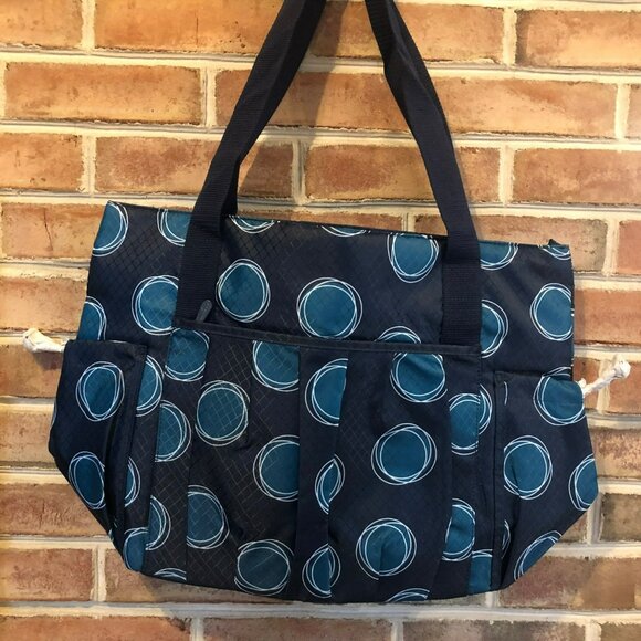 thirty-one Handbags - Thirty-One Large Tote Bag Zip Top Organizing Utility Grocery La Di Dot Black Gre